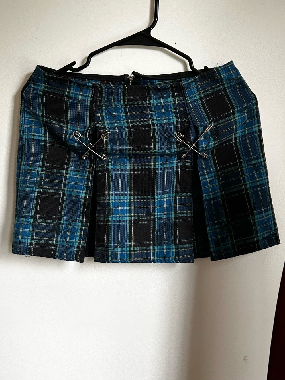 Blue Plaid Mini Skirt